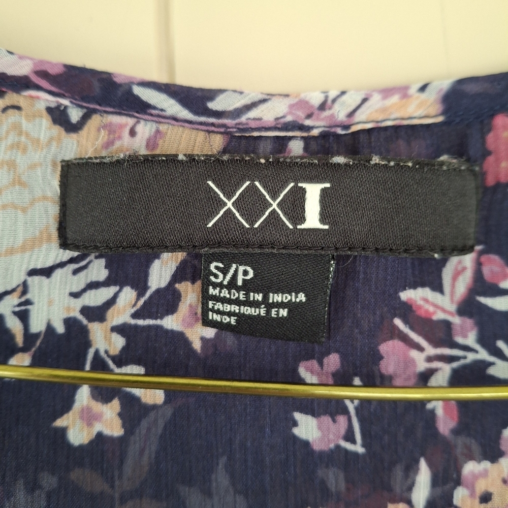 Forever 21 Sheer Sleeveless Blouse Size Small Floral Fairycore Festival Top - Picture 2 of 8